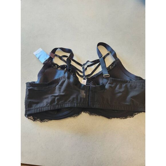 NWT Cacique Lightly Lined French Balconette Bra Black 44DD - Picture 4 of 6